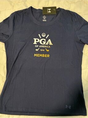 LG Navy Woman Tee with White and Gold PGA of America Member Logo